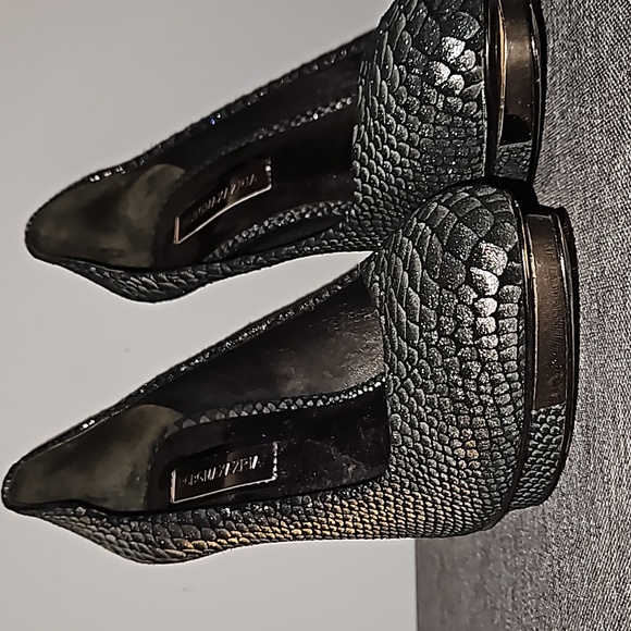 BCBGMaxAzria Willoe Gunmetal Snakeprint Heels Size 7 - Picture 2 of 12